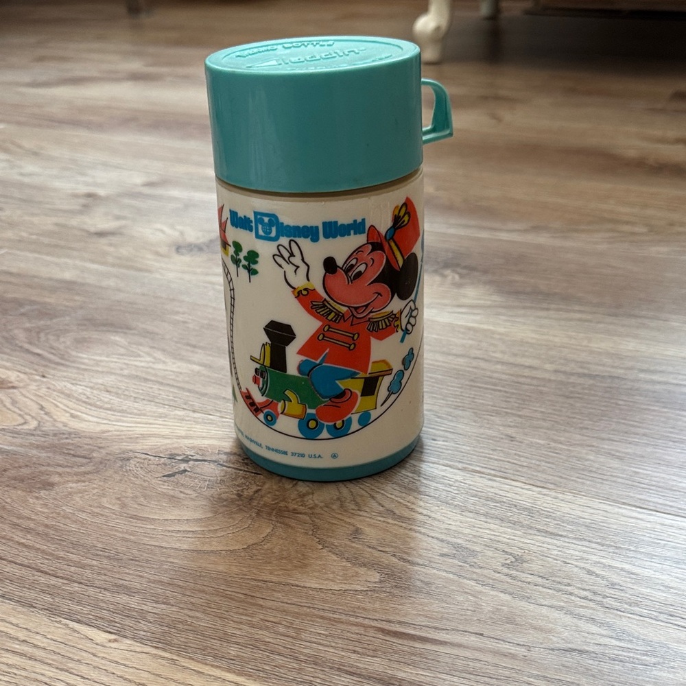 Kids Thermos with Blue Lid Vintage Walt Disney